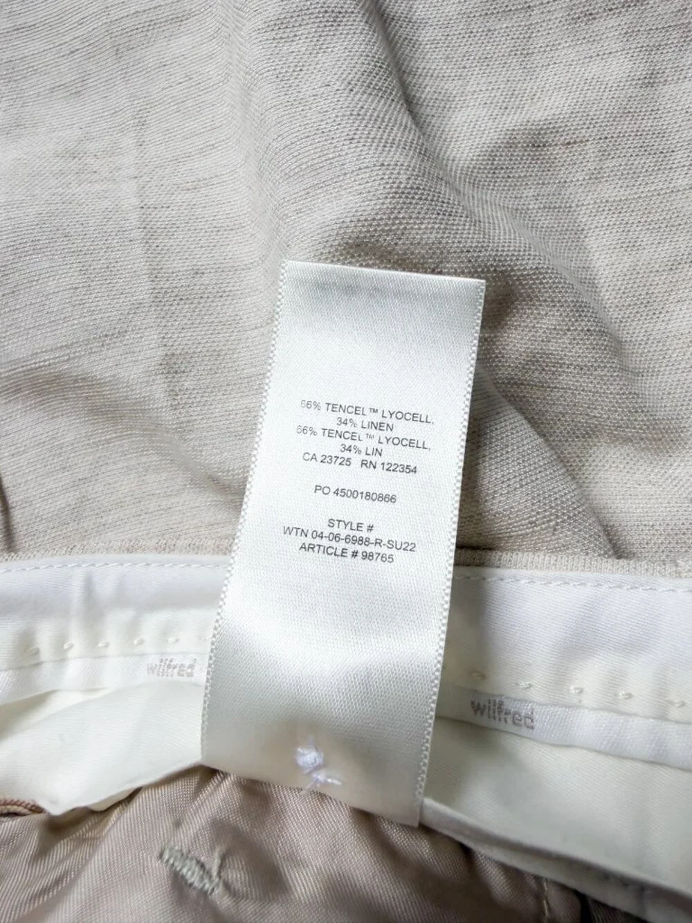 Aritzia Wilfred Effortless Linen Pant Natural Ecru Size 10 NEW NWT